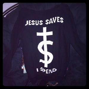 Unif Jesus Saves I Spend Cardigan